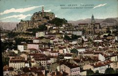 CPA Le Puy Vue Generale Cathedrale et Rocher Corneille