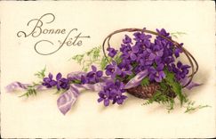 CPA Fantaisie Fleurs Bonne Fete