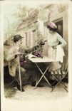 VINTAGE POSTCARD Fantaisie Woman Return of the minors