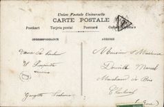 VINTAGE POSTCARD Fantaisie Women At the Gate Happiness Horseshoe Trefle