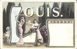 CPA Fantaisie Femme Prenom Louis