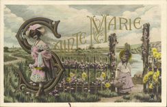 CPA Fantaisie Femme Prenom Marie 