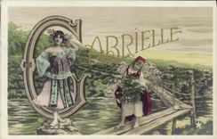 CPA Fantaisie Femme Prenom Gabrielle