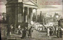 VINTAGE POSTCARD Fantasy Via Appia Lugari Villa