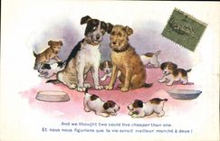 CPA Fantaisie Chien Chiens 