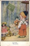 VINTAGE POSTCARD Fantasy Children the review Teddy bear