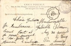 CPA Fantaisie Fleurs Fer a cheval