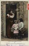 VINTAGE POSTCARD Fantasy Woman Children Commands of mom