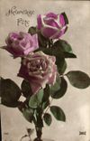 CPA Fantaisie Fleurs Roses