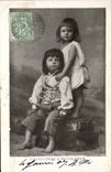 VINTAGE POSTCARD Fantasy Children Big brother and little sister