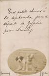 CARTE PHOTO Chien Chiens chiot Tommy Gypsie Neuilly