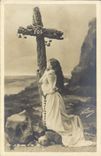 VINTAGE POSTCARD Fantasy Woman faith