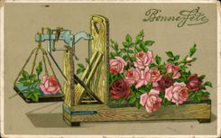 CPA Fantaisie Fleurs Bonne fete