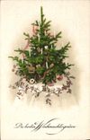 VINTAGE POSTCARD Fantasy Fir tree