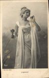 VINTAGE POSTCARD Fantasy Woman sense of smell