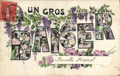 VINTAGE POSTCARD Fantasy Kiss