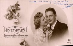 VINTAGE POSTCARD Fantasy Woman Tenderly