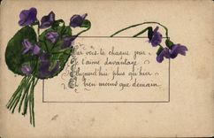 CPA Fantaisie Fleurs (dessin a la main)