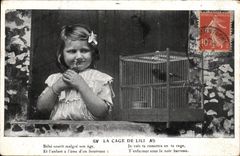 CPA Fantaisie Enfant La cage de Lili Oiseau