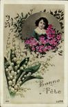 VINTAGE POSTCARD Fantasy Child Flowers Lily of the valley