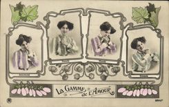 VINTAGE POSTCARD Fantasy Woman range of the love