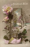 CPA Fantaisie Fleurs Noel Sabot