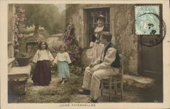 VINTAGE POSTCARD Fantasy paternal Joys Children