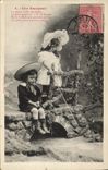 VINTAGE POSTCARD Fantaisie Children an escapade Fishes
