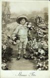 CPA Fantaisie Enfant Fleurs