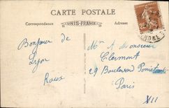VINTAGE POSTCARD Lyon Places Republic Carnot Monument and street president Carnot