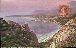 CPA Menton Vue generale prise de la frontiere italienne