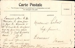 CPA Fantaisie Fleurs lettre (dessin a la main)