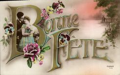 VINTAGE POSTCARD Fantaisie Good Woman celebrates