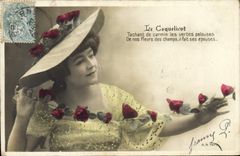 CPA Fantaisie Femme Le coquelicot