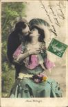 VINTAGE POSTCARD Fantasy Soft Woman flirtage