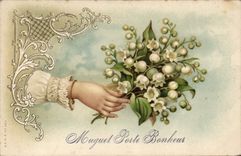 VINTAGE POSTCARD Fantasy Flowers Lily of the valley