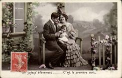 VINTAGE POSTCARD Fantasy Child wife Baby