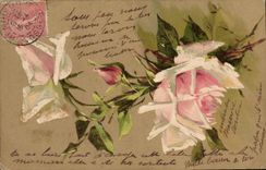 Flores de la fantasía de la POSTAL de la VENDIMIA