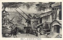 CPA Fantaisie Chantecler Le soir de la faisaneCoq Poules