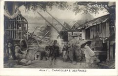 CPA Fantaisie Chantecler et ses poules Coq Poules