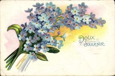 Flores de la fantasía de la POSTAL de la VENDIMIA