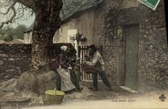 CPA Une petite prise Folklore