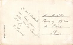 CPA Fantaisie Femme Fer a cheval cochon Porc Trefle 