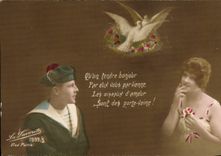 CPA Fantaisie Femme marin Colombes