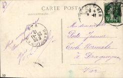 CPA Fantaisie Femme Alsace Avion 