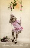CPA Fantaisie Enfant Balancoire
