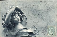 Mujer de la fantasía de la POSTAL de la VENDIMIA