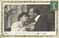 Mujer de la fantasía de la POSTAL de la VENDIMIA