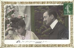 Mujer de la fantasía de la POSTAL de la VENDIMIA