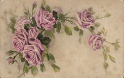 Flores de la fantasía de la POSTAL de la VENDIMIA